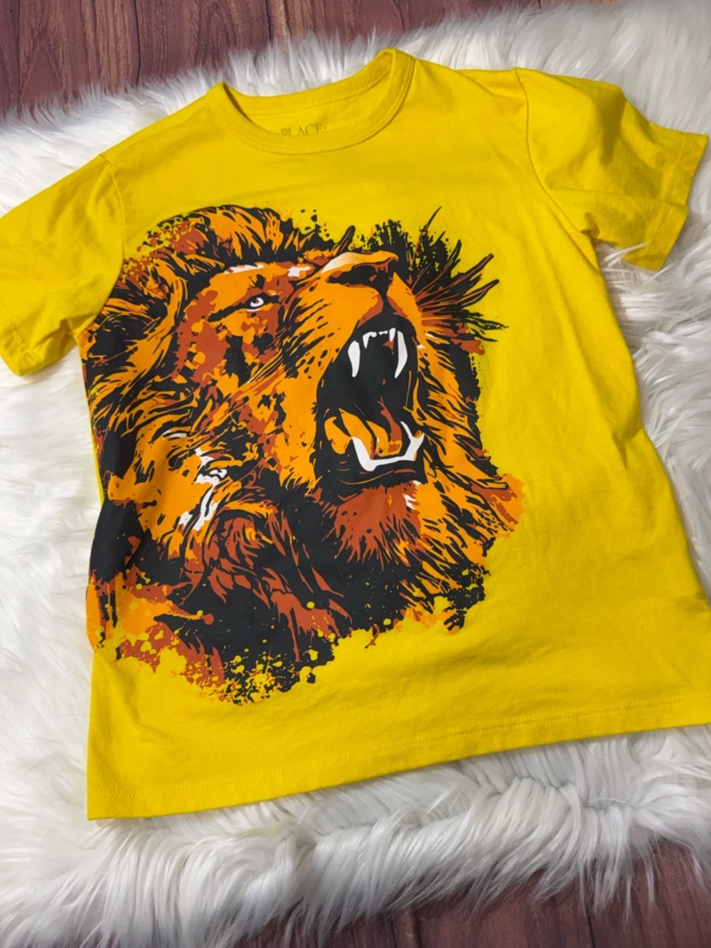 The Children’s Place Yellow Graphic Short Sleeve Shirt- Boys Size M (7/8)